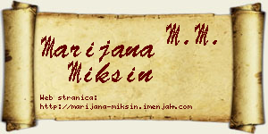 Marijana Mikšin vizit kartica